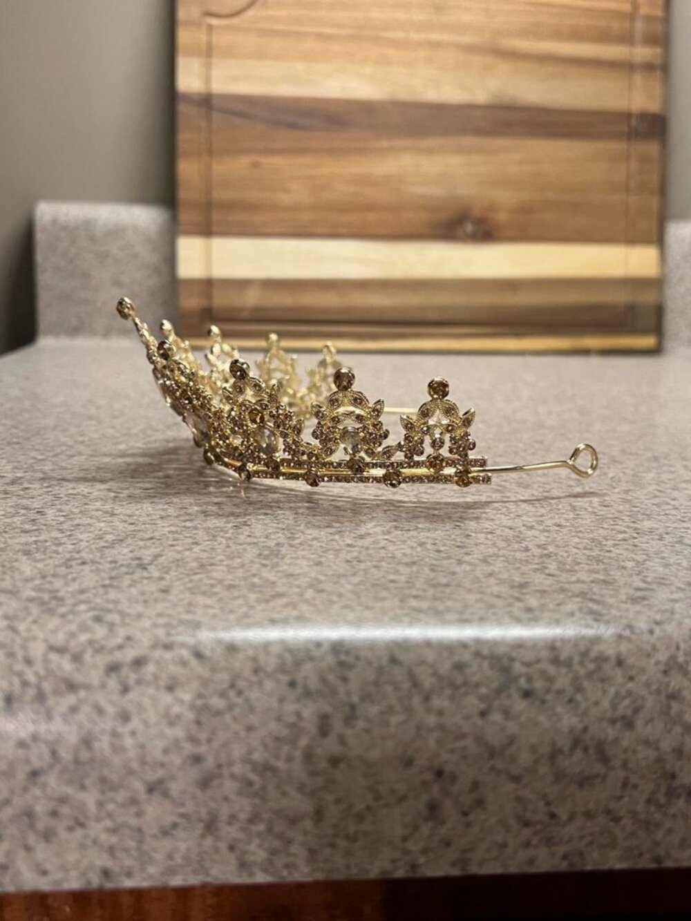 Gold Rhinestone Tiara - Picture 4 of 4